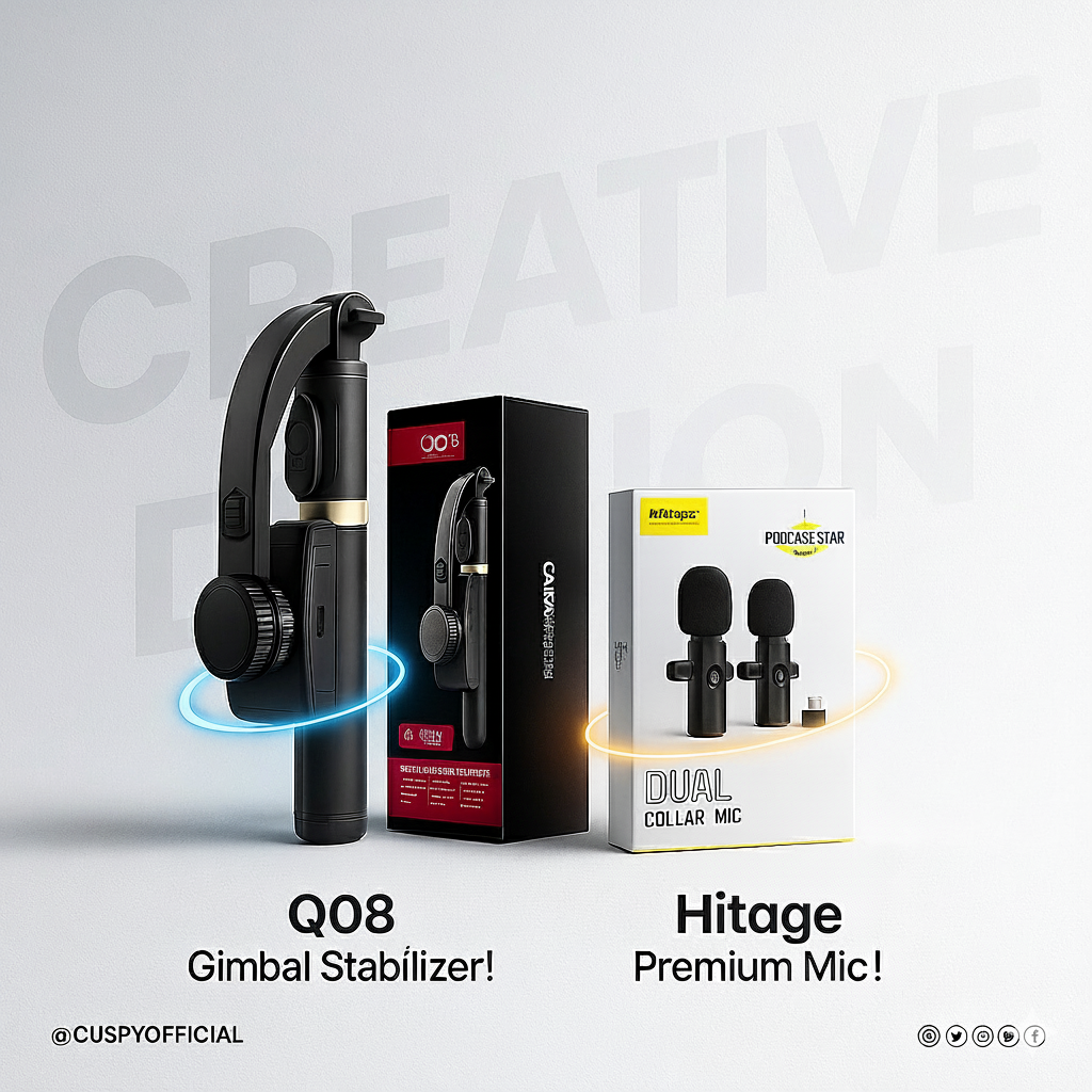 Ultimate Creator Combo – Gimbal Stabilizer + Premium Mic